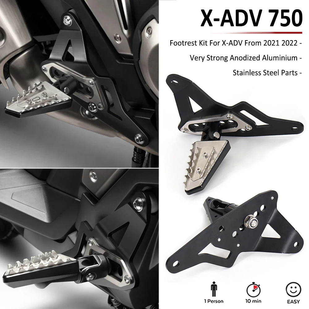 

X-ADV750 2021 2022 Motorcycle Passenger Rear Folding Footrests Foot Pegs Pedal Pads Stand Kit For Honda XADV X-ADV 750 Xadv750