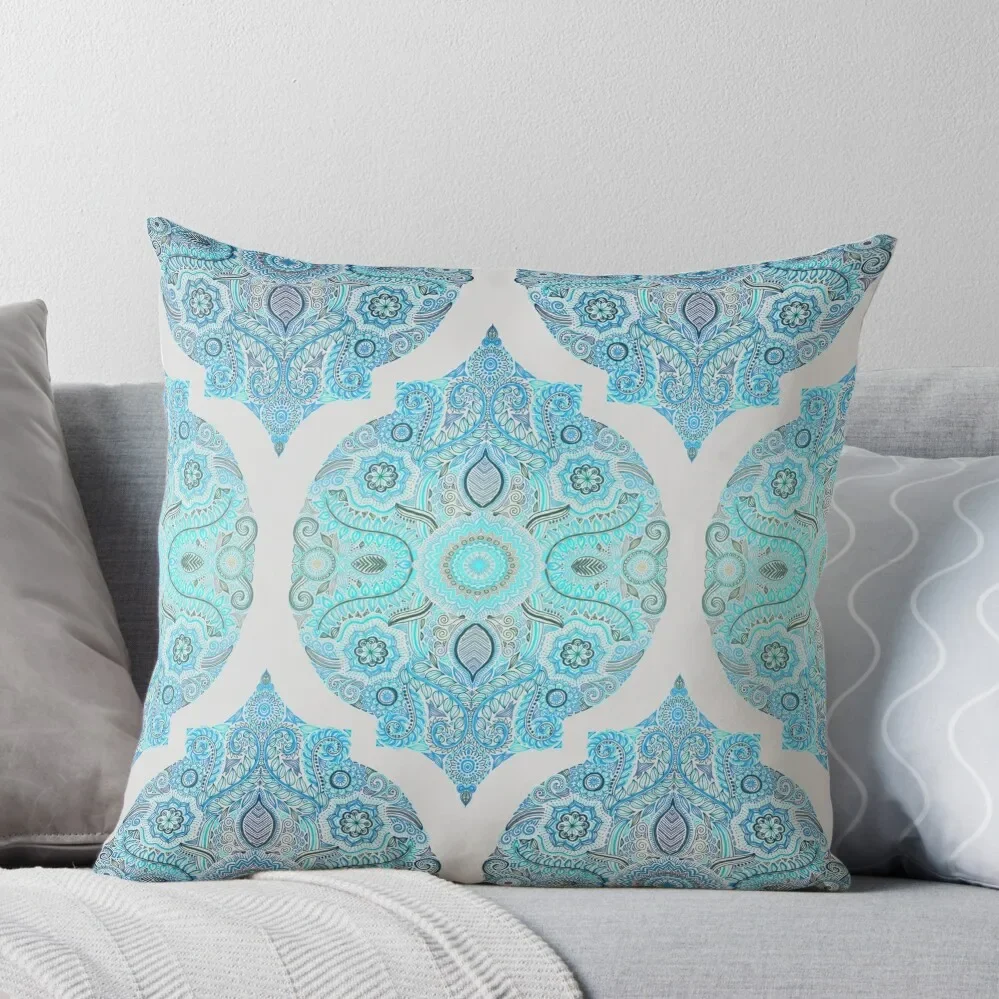 

Through Ocean & Sky - turquoise & blue Moroccan pattern Throw Pillow Cushions For Children pillow pillowcase