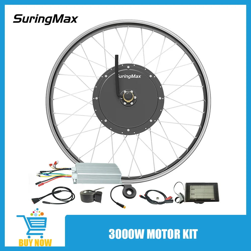 26 Inch Wheel Motor Kit Hub Motorcycle 72V 3000W 142mm Dropout Gearless Conversion For Electric Bike 26'' Hot Sell High Quality