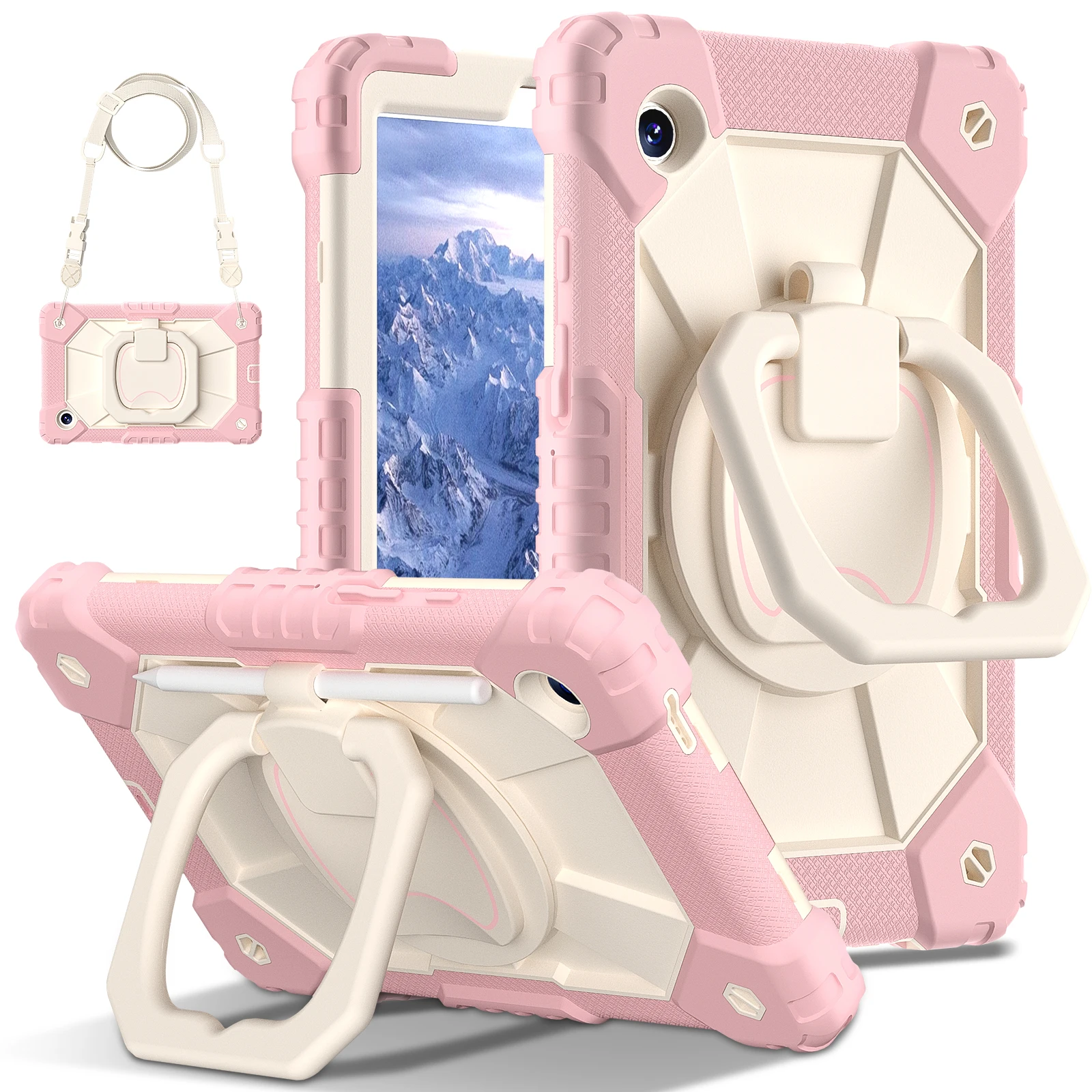 360-Degree Rotating Kids Tablet Case with Shoulder Strap