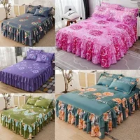 Ruffle Skirt Bedspread Home Textile Printed Bed Skirt Bedroom Coverlets Bedspreads Sheets Dust Cover Bedding  3PCS/Set 6