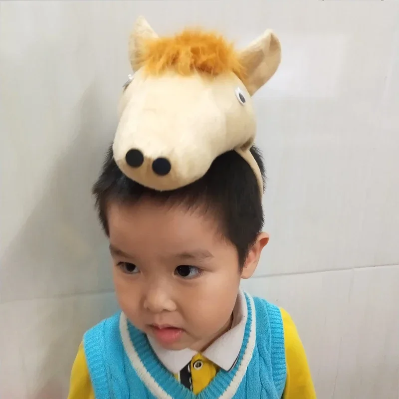 Adults Kids Plush Children Boy Animal 3D Horse hair accessories hair bands hair band cosplay accessories cosplay headpiece Hairband Birthday Party Cosplay Costume Halloween Christmas