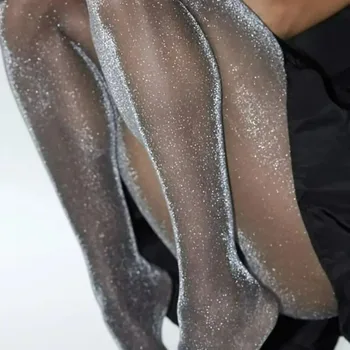 Moda Shiny Glitter Sottile Collant senza cuciture Collant Lady Nylon Collant sexy Calze da donna Calze alte sexy Estate 1