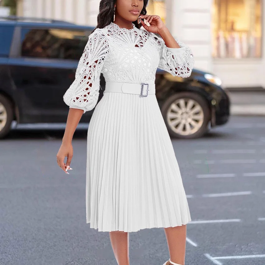 THEREDTHREAD / ザレッドスレッド】S oval pleats dress