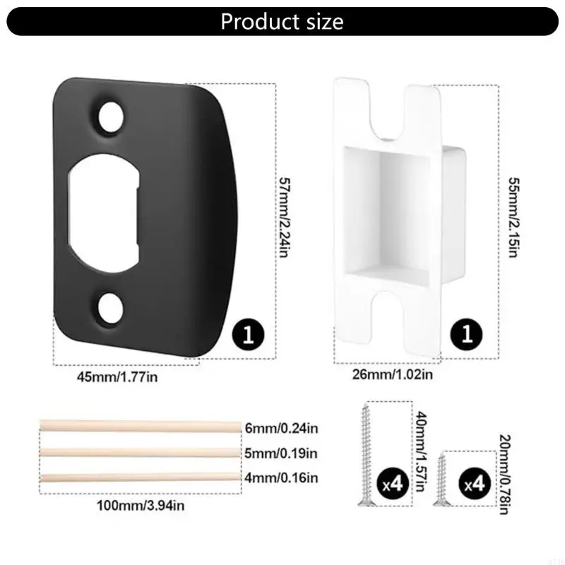 Polished Door Strikes Plate Set with Precise Hole Alignment Door Hardware Tool 203F
