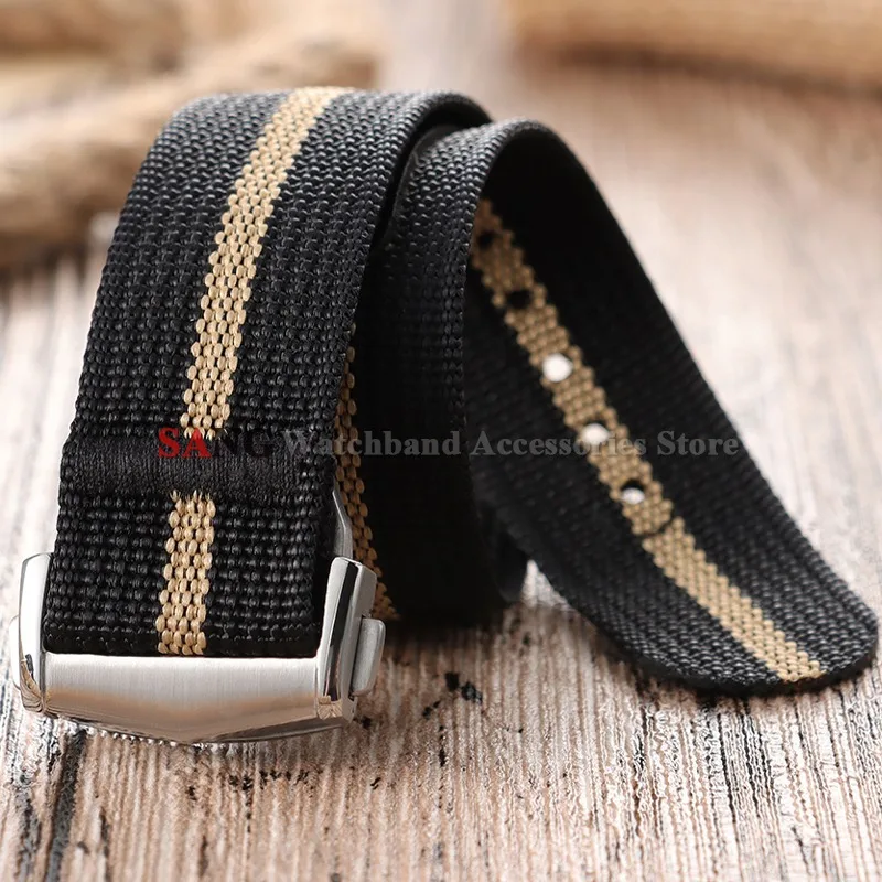 Waterproof Nylon Canvas Military Sport Watch Strap with Folding Buckle