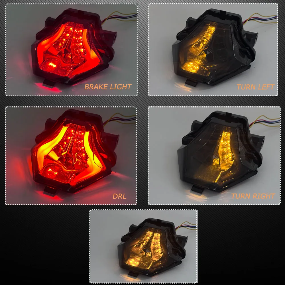Rear Motorcycle LED Tail Light Brake Taillight Turn Signal lamp DRL for Yamaha M