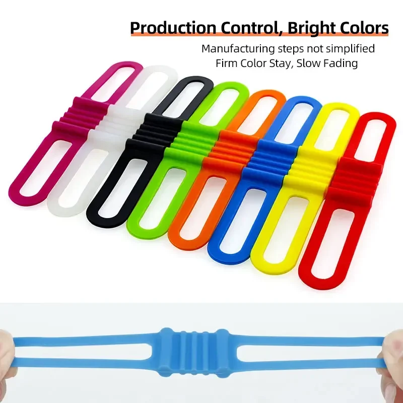 4pcs/packs High Strength Silicone Phone Cycling Torch Flashlight Holder Bike Bicycle Light Straps-bicycle phone holder bike accessory bike silicone strap bicycle strap bicycle fixing band bicycle headlight strap