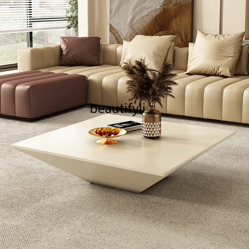 

HJ Coffee Table Modern Small Apartment with Silent Wind Square Coffee Table