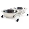 Pet Bowl Stainless Steel Pet Dogs Cat Double Bowls Durable Iron Stand Food Water Dishes Anti Slip Puppy Feeder Pet Supplies 6