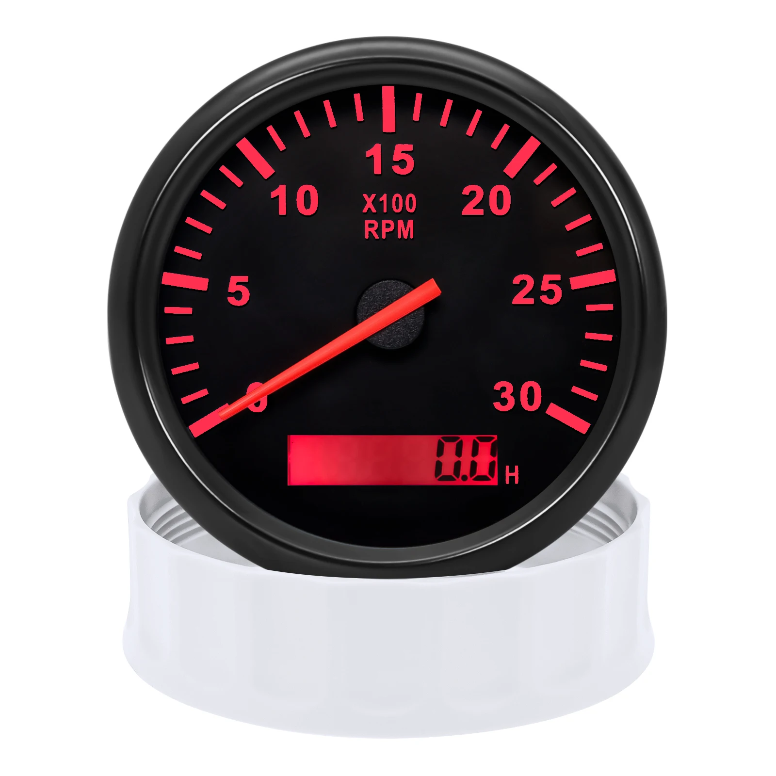 Engine Tachometer Tachometer Gauge Tachometer Meter Engine Hour Meter 85mm Tachometer 3000RPM With Hourmeter Truck Car Boat Diesel Engine Tacho Meter RPM Gauge M18 / M16 Car Boat Tachometer Sensor
