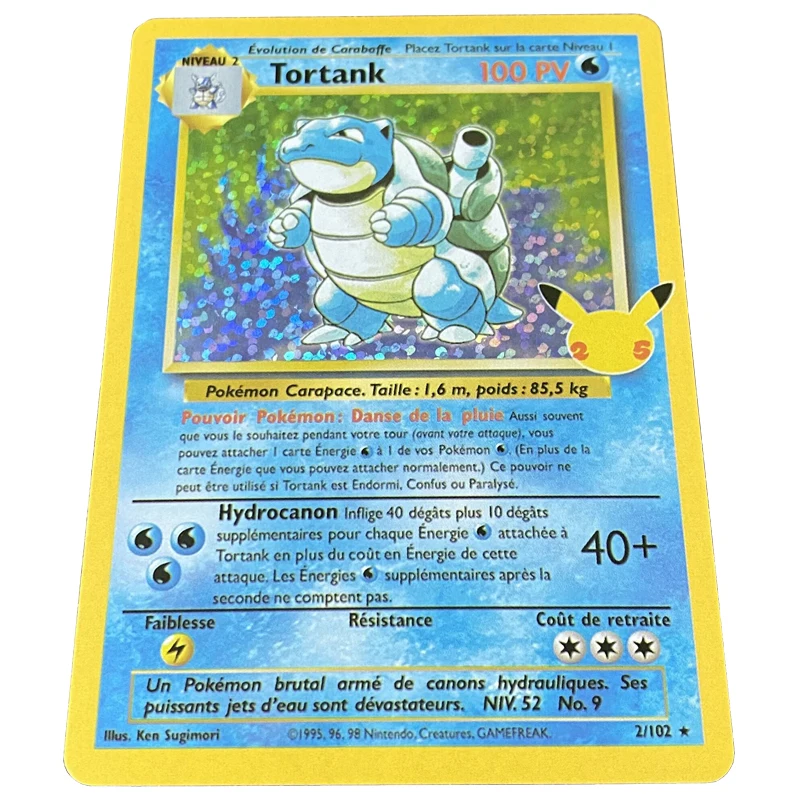 Pokemon Cards pokemon cards game cards collectible cards anime cards anime trading cards animation game cards 88X63Mm PTCG 25Th Diy Self Made French First Edition Pikachu Charizard Venusaur Flash Card Anime Collection Cards Gift Toys