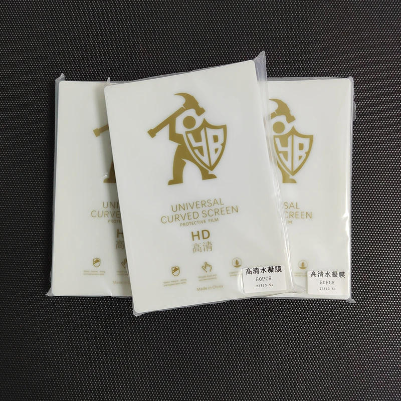 50pcs HD Hydrogel Film For All Phone Protecting Film Cutting Machine Clear Flexible Hydrogel HD Screen Protector Cutting Film