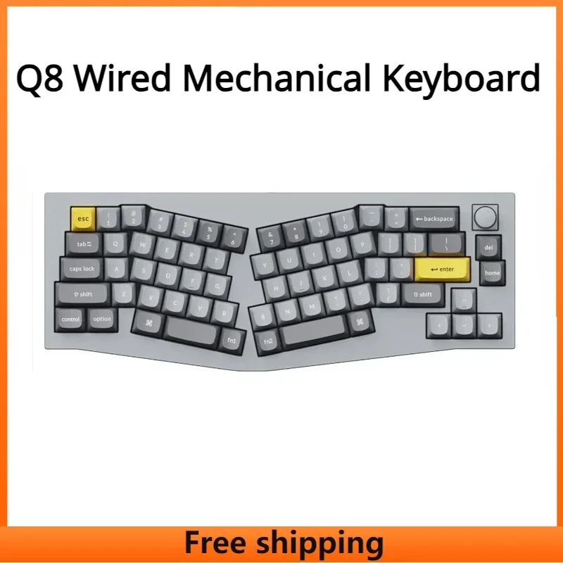 

Клавиатура Q8 Механическая Проводная с алюминиевым корпусом, раскладная клавиатура с полными клавишами с алюминиевым корпусом и возможностью горячей замены, для офисных игр