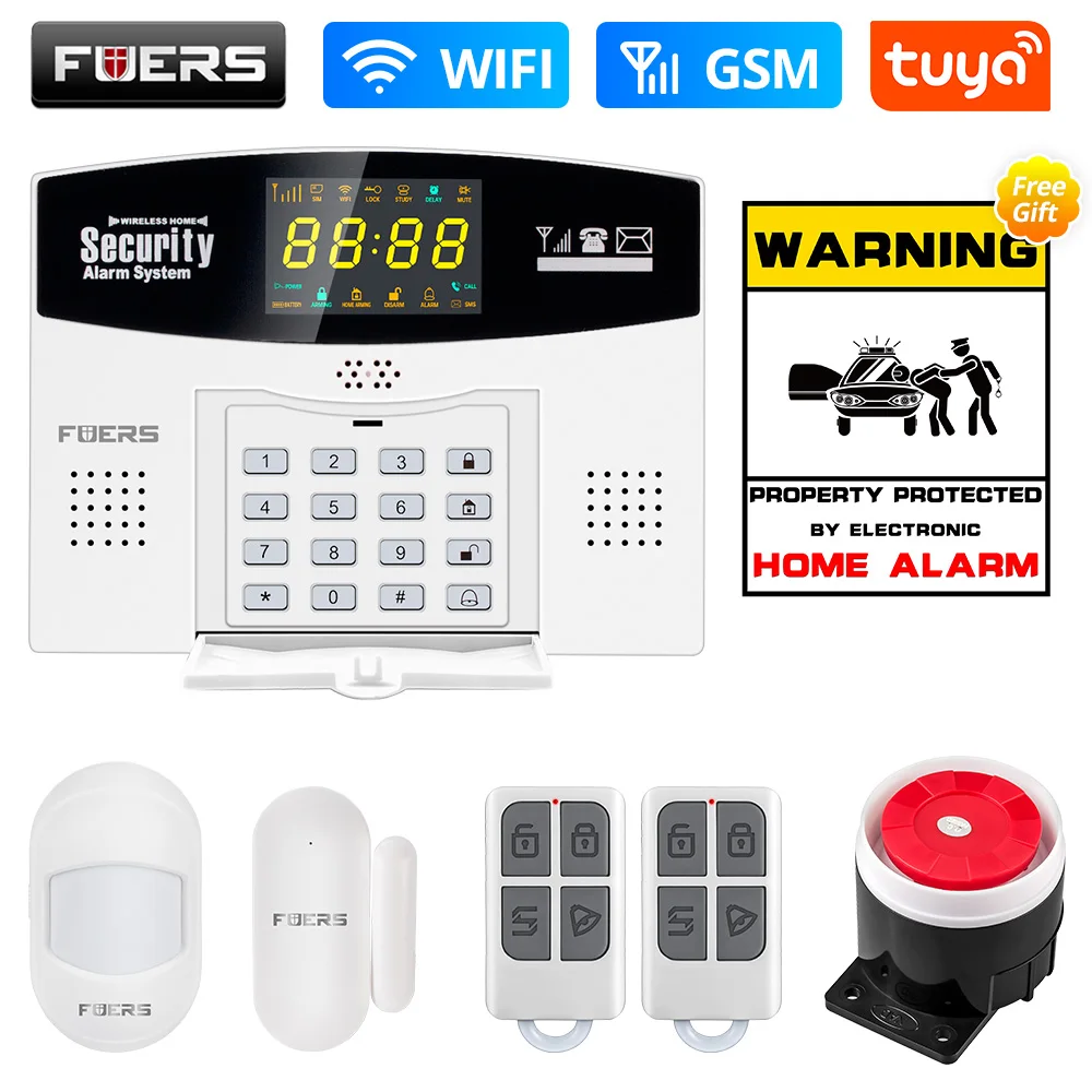 Fuers Tuya สมาร์ท WIFI 4G 2G GSM ระบบกันขโมย 433MHZ ไร้สายแบบมีสาย Security Zone Link Alexa Google Motion Sensor 1