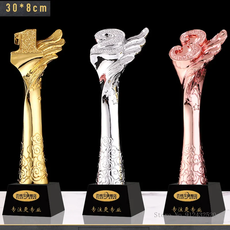 Gold-Plated Resin Trophy, Bottom Crystal, Custom Creative, Send Friends Awards, Dancing Souvenir, Competition, Home Decor