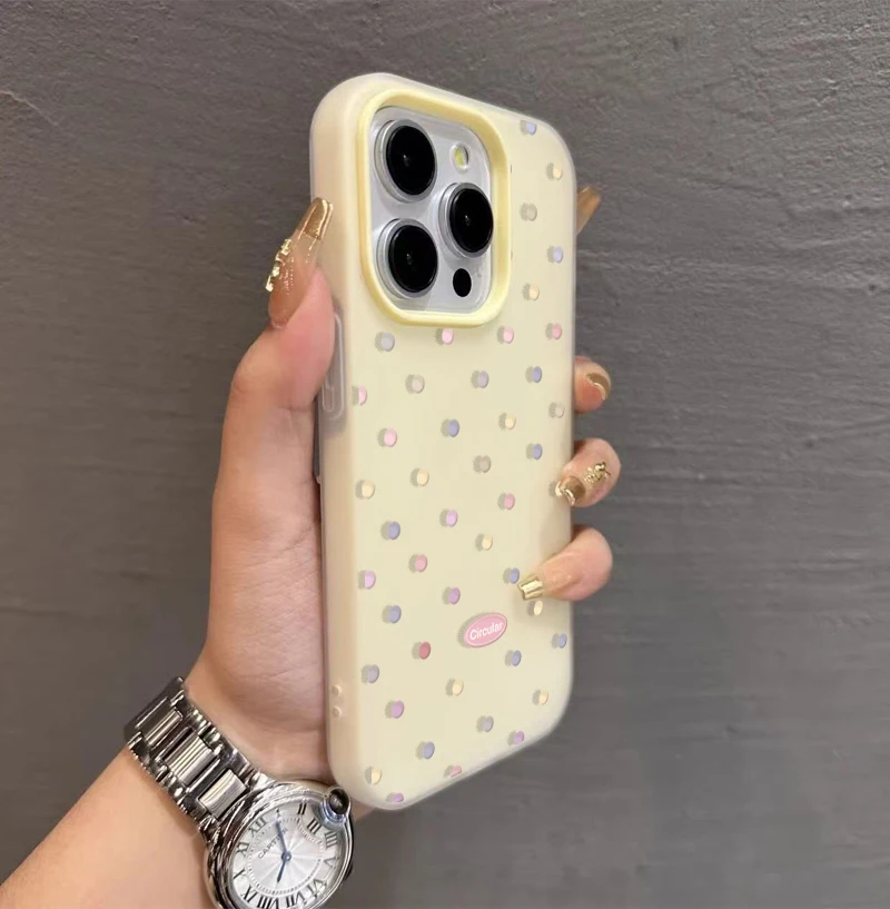 Candy Color Polka Dots Soft Matte Phone Case