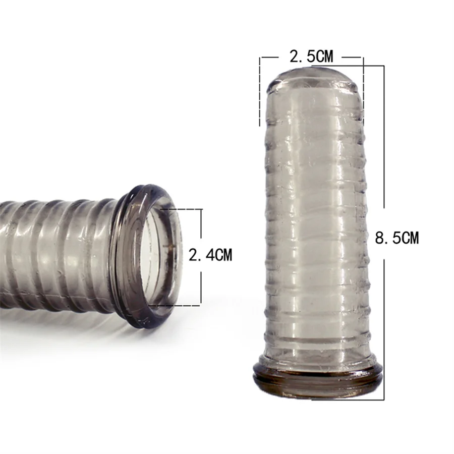 Silicone Reusable Finger Penis Sleeve Condoms Sex Toys For Woman Men Couple Lesbian Cock Ring Clit Stimulate Orgasm G Spot