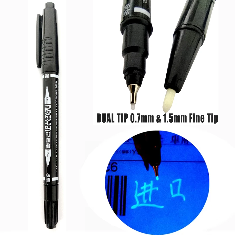 1 Piece Multi Function Invisible Pen Uv Light Dual Tip 1.0mm 0.5mm Magic Pen Markers For Poker Paper Detective Game Stationary multifunction pen,invisible ink pen