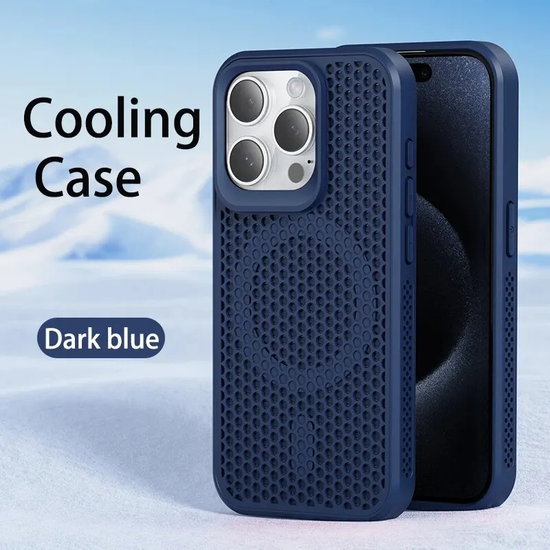 Breathable Grid Magnetic Phone Case with Cooling Heat Dissipation