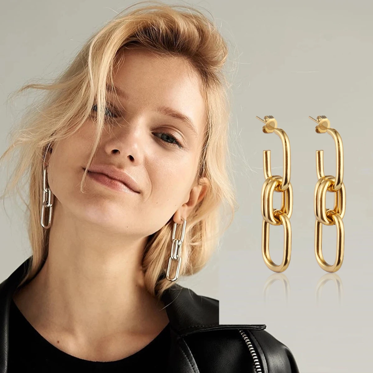 Серьги-цепочки из нержавеющей стали, серьги для женщин, необычные серьги, длинные серьги-цепочки, Женские Ювелирные серьги