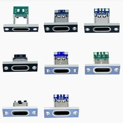 1-10pcs USB 3.1 Type C Socket With Screw fixing plate Type-C USB Jack 3.1 Type-C 2Pin 4Pin 5Pin 6Pin Female Connector Jack