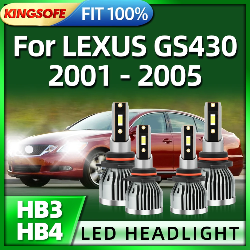 

KINGSOFE Led Headlight 26000lm HB3 HB4 6000k Car Light Auto Bulbs For LEXUS GS430 2001 2002 2003 2004 2005