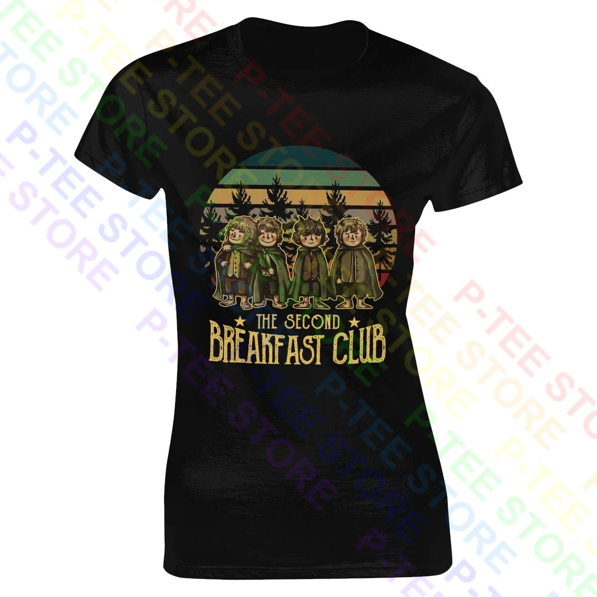 The Second Breakfast Club Adventure Five Hobbits T-Shirt Da Donna Lady Shirt Cool Casual Harajuku T-Shirt Da Donna All-Match