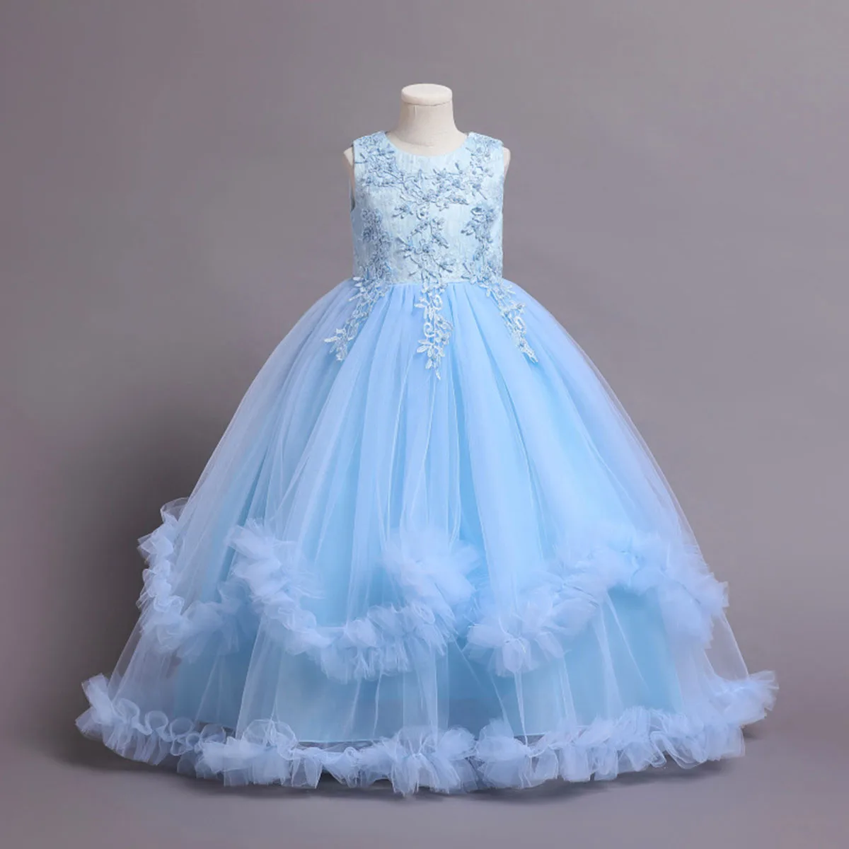 Stunning Little/Big Girls Lace Flower Girl Wedding Bridesmaid Birthday Party Holiday Pageant Prom Fancy Dress 5