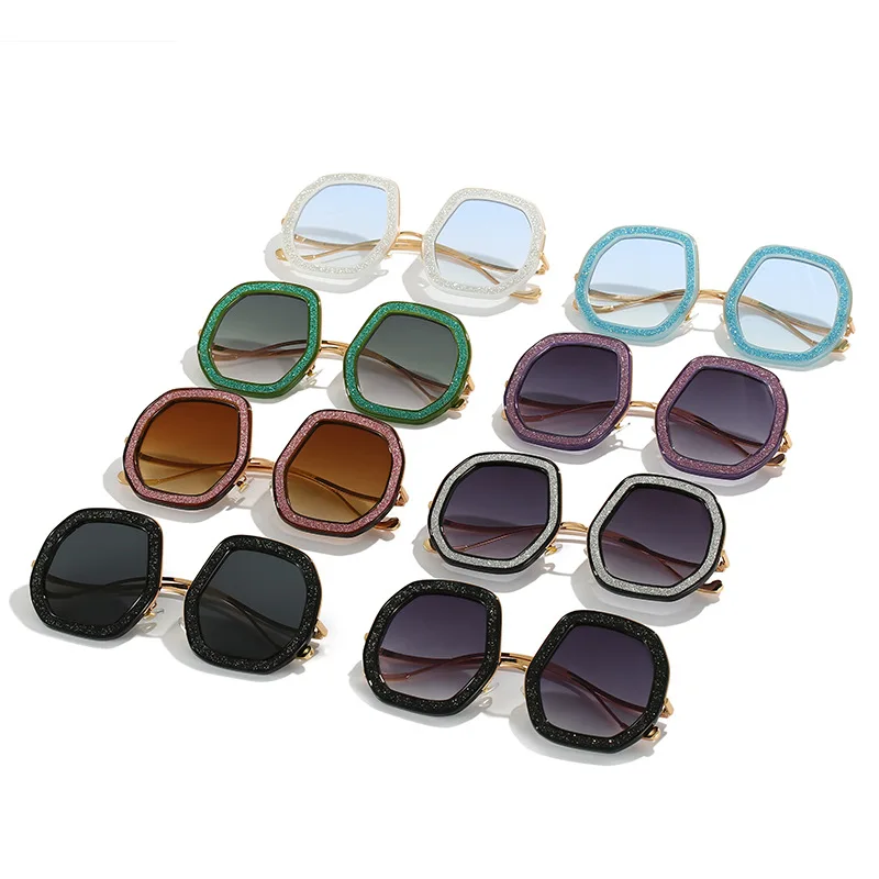 Big Frame Crystal Sun Glasses Women Cooling Designer Women Luxury Shades Lunette De Soleil Femme Googles Sunglasses Women 2023