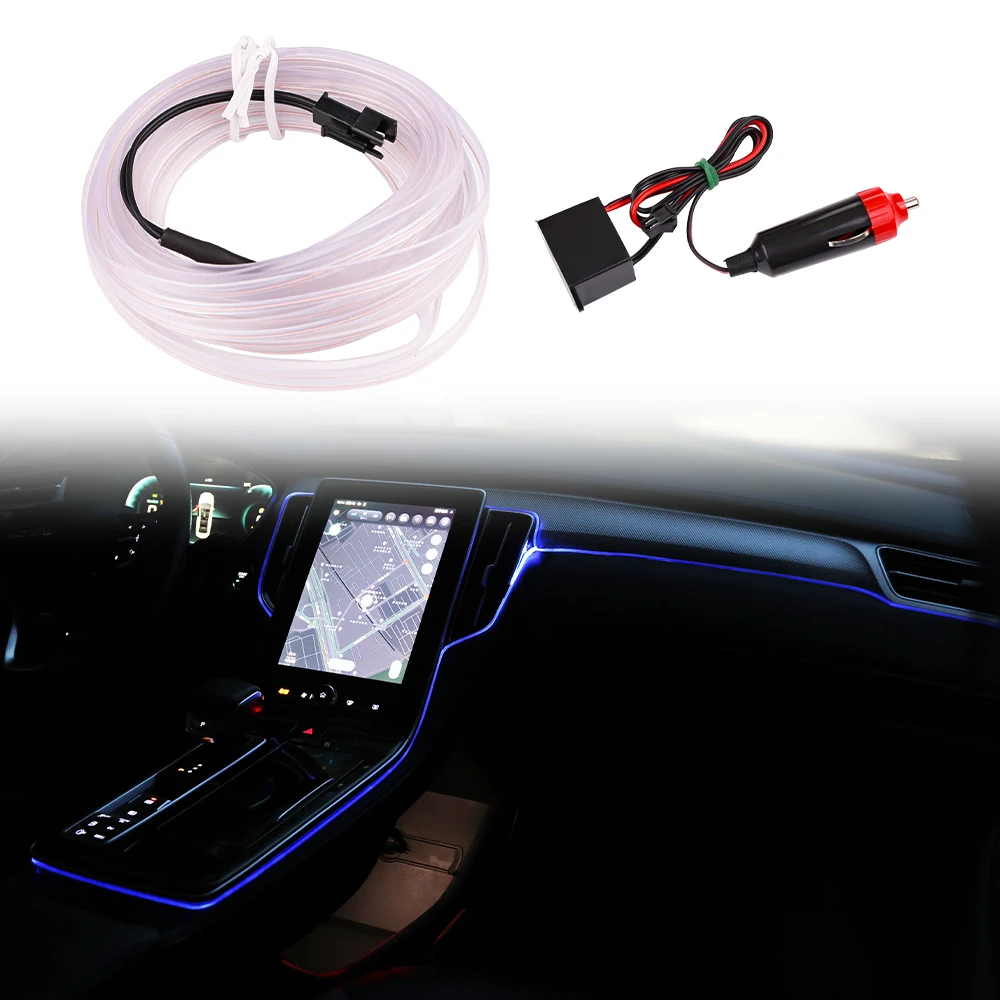 

Led Car Interior Light Decoration Neon Lamps Strips Decorative Dashboard Console Auto Car Ambient Light Strip Accessories 5M