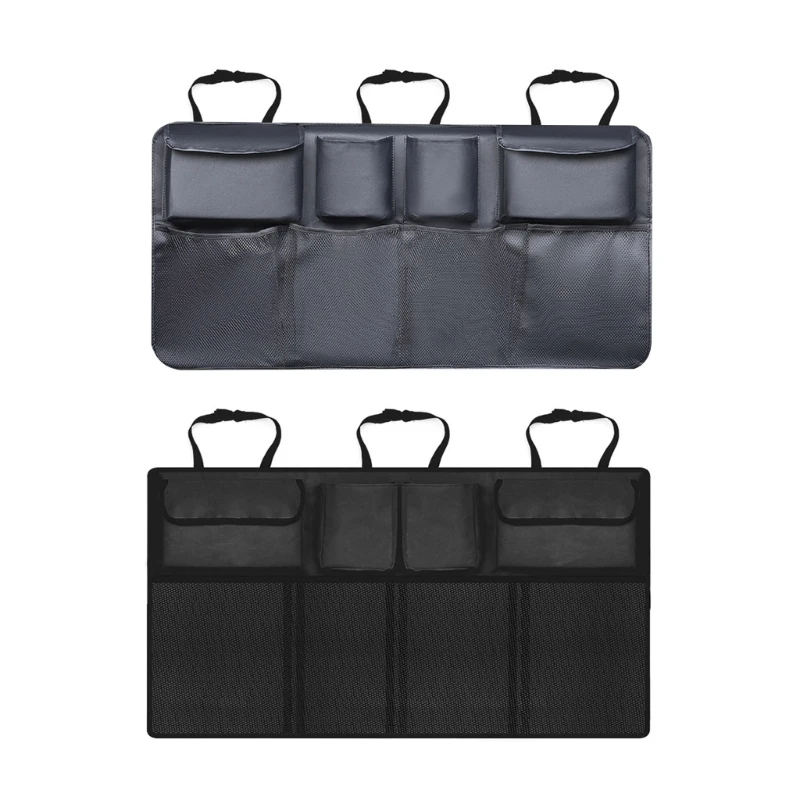 

094D Back Seats Trunk Organizers Hanging Car Organizers Trunk Foldable Cargo Storage with 8 Large Capacity Pocket