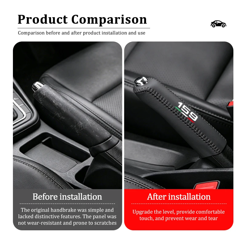 Alfa Romeo Leather Handbrake Cover Protective Sleeve Accessory