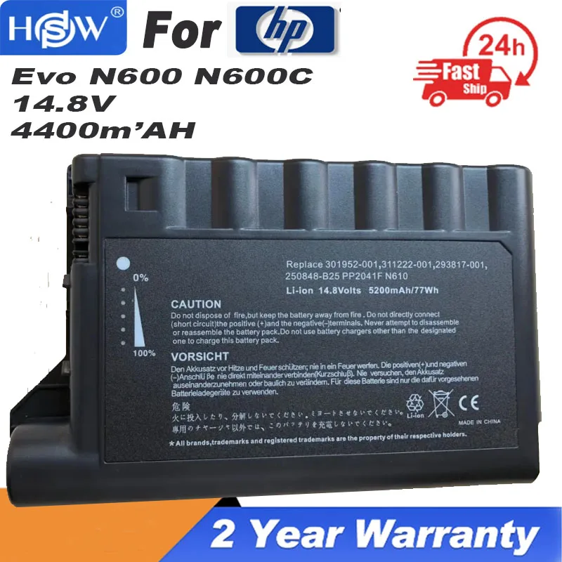 

Аккумулятор для ноутбука HP COMPAQ Evo N600 N600C N610C N610V N620C 311222-001 293817-001 301952-001 229783-001 PP2040 PP2041F