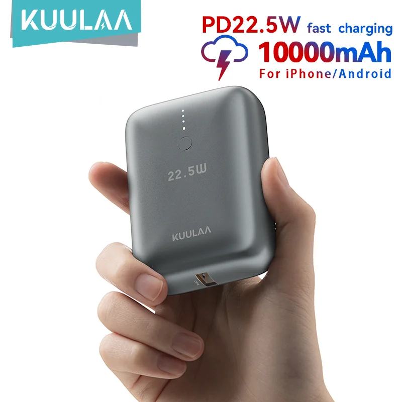 KUULAA 22.5W 10000mAh Mini Power Bank PD3.0 QC3.0 Fast Charger for iPhone17/16/15/Samsung S24/S23 Xiaomi Huawei Portable Battery