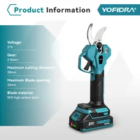 Sécateur électrique sans fil YOFIDRA 32 mm, 2 vitesses, ciseaux électriques pour branches, outil de jardinage compatible avec batterie Makita 21V. 6