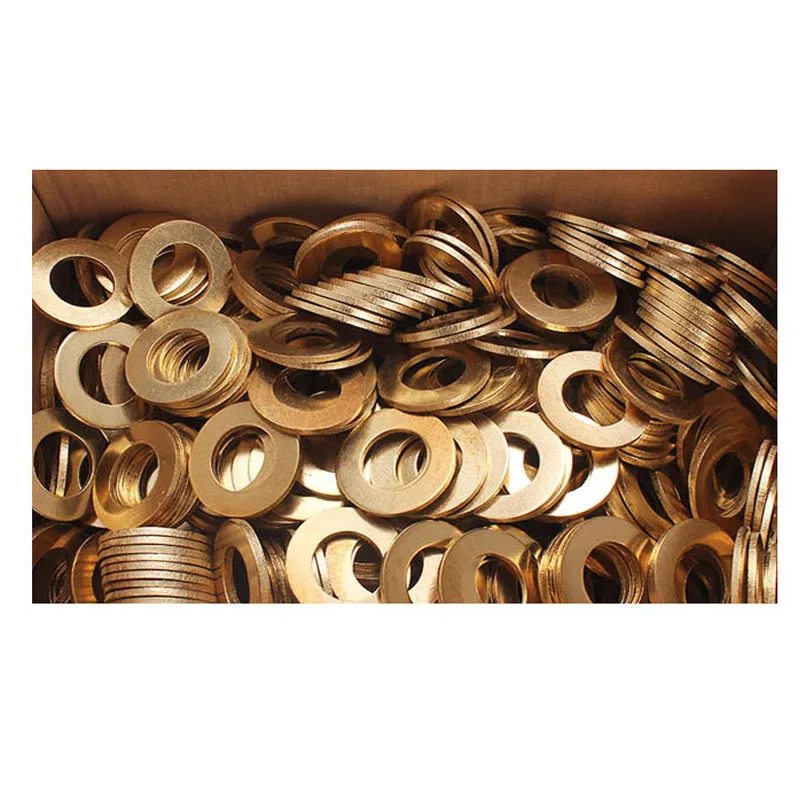 50-Piece Solid Brass Precision Washers Set - Flat Copper Shims, Gaskets, and Spacers