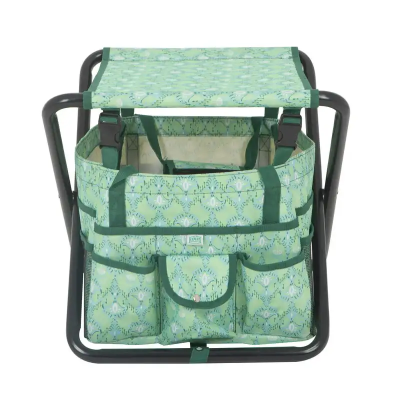 

Gardening Stool with Detachable Tote,Green