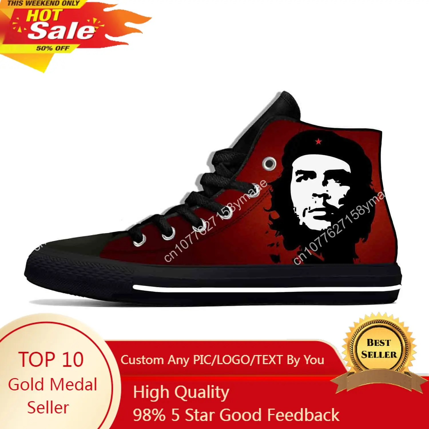 

Hot Summer Che Guevara Communism Socialism Cuba Cuban Casual Shoes High Top Breathable Men Women Sneakers Latest Board Shoes