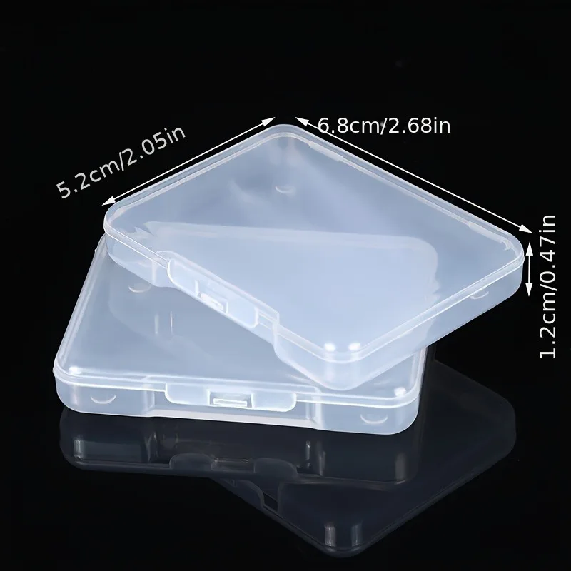 10pcs Transparent Rectangular Plastic Storage Boxes with Flip-Top Lids - Durable PP Material, Ideal for Organizing Small Items