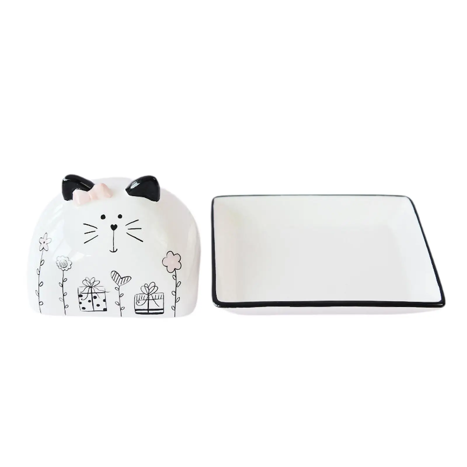 Butter Dish Easy to Clean Kitchen Decor Cartoon Butter Keeper with Lid for Hotels Restaurant Refrigerator Dining Table Kitchen