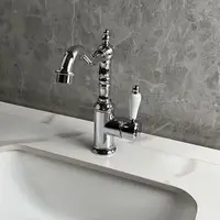 ก๊อกน้ำเคลือบย้อนยุคทองเหลืองฝรั่งเศสก๊อกน้ำระเบียงสไตล์ยุโรปร้อนและเย็น360 XR4859ซิงค์ห้องน้ำหมุนได้ 3