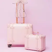New Fashion PU Leather Travel Bag Rolling Luggage sets,14"16"18"inch Women Retro Trolley Suitcase Universal Wheels boarding box