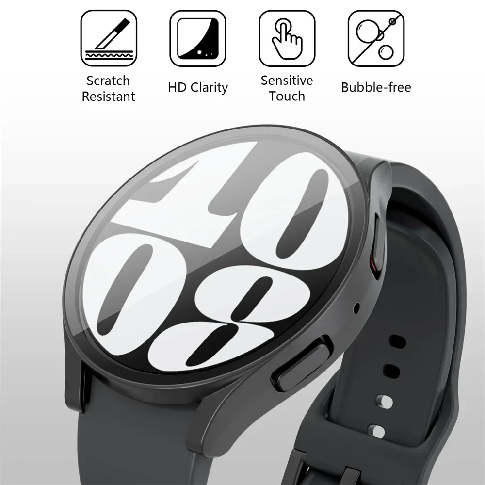 watch screen protector case tempered Glass Case for Samsung Galaxy Watch 7/6/5/4 cover 44mm 40mm full PC bumper screen protector Galaxy watch FE accessories