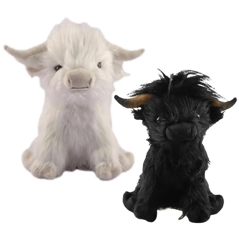 

Simulation Highland Cow Plush Animal Doll Soft Stuffed Highland Cow Plush Toy Kawaii Kids Baby Gift Toy Home Bedroom Decor