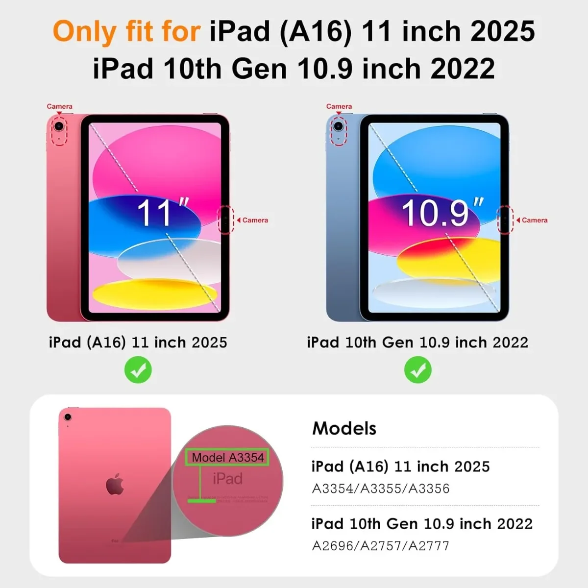 Clear Acrylic Back Tablet Case with TPU Protector and Pencil Holder