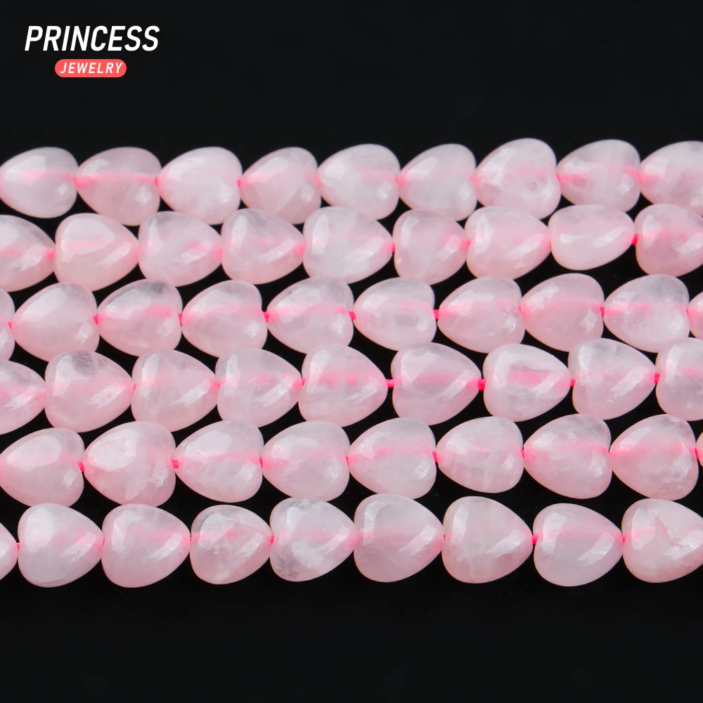 A+ Natural Pink Rose Quartz Heart Shaped Beads for Jewelry Making DIY Bracelet Necklace Accessories 8/10/12/14mm