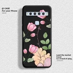 Elegant Floral Soft Silicone Couple Phone Case - Shockproof and Protective Cover for TCL 10L (HS-C0045)