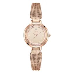 Elegant Women's Quartz Watch with Flowing Sand Diamond and Premium Candy Strap - Fashion Accessory Gift (Rose)