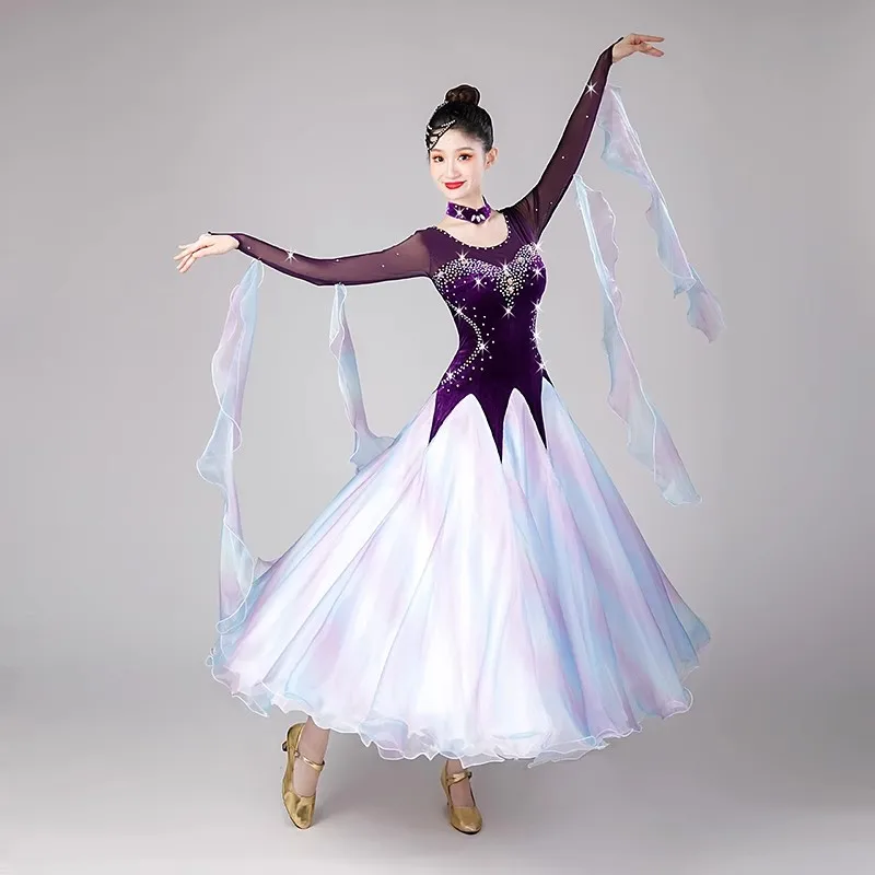 Women Dance Competition Dress Party Tango Ballroom Performance girl dance costume
